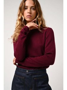 AUTHENTIC CASHMERE Kaszmirowy sweter "Criou" w kolorze bordowym rozmiar: S. Czerwone swetry oversize AUTHENTIC CASHMERE, s, bez wzorów, z kaszmiru, bez ramiączek. Za 346,18 zł.