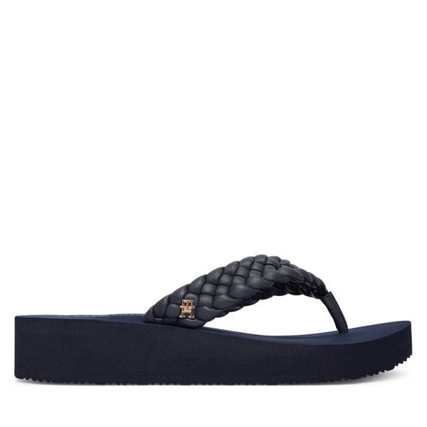 Japonki Tommy Hilfiger. Niebieskie klapki TOMMY HILFIGER, bez wzorów, bez obcasa. Za 209,99 zł.