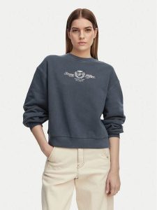 Tommy Hilfiger Bluza Crest Embroidery WW0WW48733 Granatowy Relaxed Fit. Niebieskie bluzy TOMMY HILFIGER, xl, bez wzorów, z bawełny, bez kaptura. Za 343,99 zł.