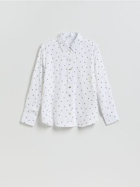 Koszula z wiskozą - czarny. Czarne koszule Reserved, l, bez wzorów, z lyocellu, bez kołnierzyka, bez ramiączek. Za 89,99 zł.