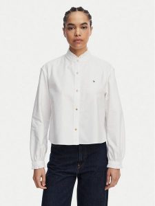 Tommy Hilfiger Koszula Oxford WW0WW48914 Biały Boxy Fit. Białe koszule TOMMY HILFIGER, bez wzorów, z bawełny, bez kołnierzyka, bez ramiączek. Za 426,99 zł.