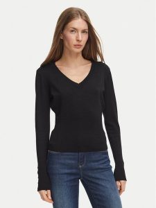 Fracomina Sweter FR26WT7001K50601 Czarny Regular Fit. Czarne swetry klasyczne Fracomina, m, z syntetyku, bez kołnierzyka. Za 244,99 zł.