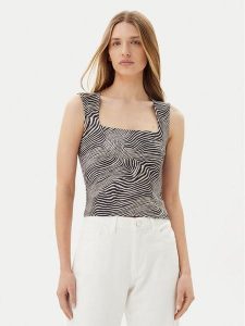 Vero Moda Top Million 10312751 Beżowy Slim Fit. Brązowe topy Vero Moda, s, bez wzorów, z syntetyku, bez kołnierzyka, bez ramiączek. Za 89,99 zł.