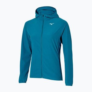 Kurtka do biegania damska Mizuno Alpha Jacket. Niebieskie kurtki Mizuno, bez wzorów, bez kaptura. Za 199,99 zł.