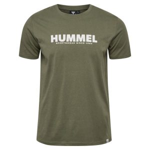 Koszulka Hummel Legacy. Zielone bluzki Hummel, bez wzorów, sportowe, bez kołnierzyka, bez ramiączek. Za 130,50 zł.