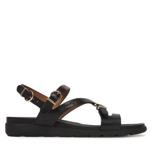 Sandały Tamaris. Czarne sandały Tamaris, bez wzorów, bez obcasa, na płaskiej podeszwie, bez zapięcia. Za 299,99 zł.