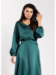 Awama Bluzka w kolorze turkusowym rozmiar: XL. Niebieskie bluzki Awama, xl, bez wzorów, bez kołnierzyka, bez ramiączek. Za 107,99 zł.