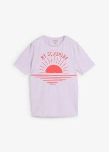 T-shirt 2 w 1 na okres ciązy i do karmienia z bawełny organicznej. Fioletowe t-shirty bonprix, bez wzorów, z bawełny, bez kołnierzyka, moda ciążowa, bez ramiączek. Za 72,99 zł.