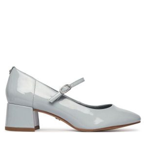 Czółenka Tamaris. Niebieskie czółenka Tamaris, bez wzorów, bez obcasa, bez zapięcia. Za 329,99 zł.