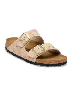 Birkenstock Skórzane klapki "Arizona" w kolorze jasnoróżowym rozmiar: 41. Różowe klapki Birkenstock, bez wzorów, ze skóry, z otwartym noskiem, bez obcasa. Za 454,95 zł.