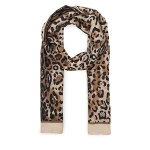 Szal Guess. Brązowe szaliki Guess, z aplikacjami. Za 159,99 zł.