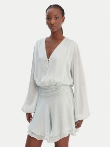 Guess Sukienka koktajlowa W6GK46 W1931 Zielony Regular Fit. Zielone sukienki Guess, xxl, z aplikacjami, z syntetyku, wizytowe, bez kołnierzyka, bez ramiączek. Za 669,99 zł.