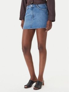 HUGO Spódnica jeansowa Galanie_B 50559551 Niebieski Regular Fit. Niebieskie spódnice Hugo, s, bez wzorów, z bawełny. Za 429,99 zł.