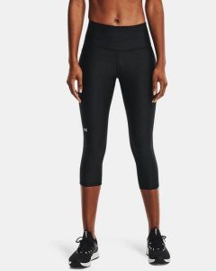 Legginsy Under Armour Capri Damskie. Czarne legginsy Under Armour, bez wzorów, z materiału, z podwyższonym stanem. Za 283,99 zł.