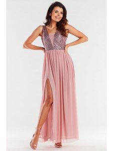 Awama Sukienka w kolorze jasnoróżowym rozmiar: S. Różowe sukienki Awama, na co dzień, s, bez wzorów, bez kołnierzyka, bez ramiączek, maxi, proste. Za 279,99 zł.