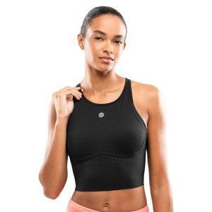 Damski top do biegania bez rękawów Fitness Siroko Namib Black. Czarne topy SIROKO, s, bez wzorów, z materiału, sportowe, bez kołnierzyka, bez ramiączek. Za 104,00 zł.