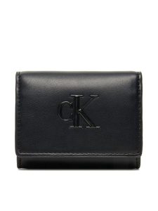 Calvin Klein Portfel Bold Ck Medium Bifold LV04F1047G Czarny. Czarne portfele Calvin Klein, bez wzorów, ze skóry. Za 149,99 zł.