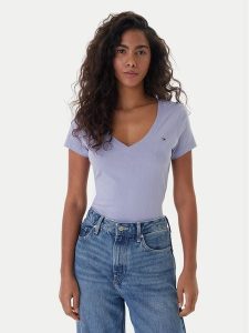 Tommy Jeans T-Shirt DW0DW20458 Niebieski Slim Fit. Niebieskie t-shirty Tommy Jeans, xl, bez wzorów, z bawełny, bez kołnierzyka, bez ramiączek. Za 119,99 zł.