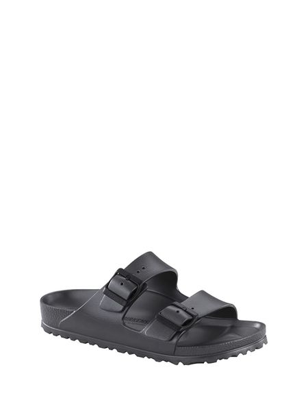 Birkenstock Klapki "Arizona" w kolorze antracytowym rozmiar: 38. Czarne klapki Birkenstock, bez wzorów, z otwartym noskiem, bez obcasa. Za 200,60 zł.