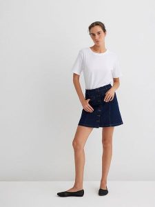 MAVI Spódnica dżinsowa "Belina" w kolorze granatowym rozmiar: XL. Niebieskie spódnice Mavi, xl, bez wzorów, mini. Za 114,95 zł.