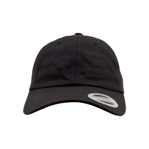 Bawełniana Czapka Z Daszkiem Dla Dorosłych Unisex. Czarne czapki FLEXFIT, bez wzorów, z bawełny. Za 60,99 zł.