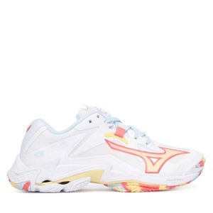 Buty halowe Mizuno. Białe buty sportowe Mizuno, bez wzorów, bez zapięcia, mizuno wave. Za 479,99 zł.