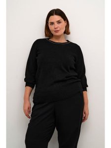 KAFFE curve Sweter w kolorze czarnym rozmiar: XL. Czarne swetry oversize KAFFE curve, xl, bez wzorów, bez ramiączek. Za 151,95 zł.