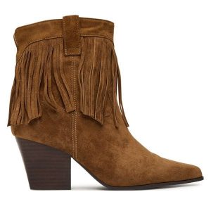 Botki Aldo. Brązowe botki ALDO, bez wzorów, bez obcasa, na słupku, bez zapięcia. Za 529,99 zł.