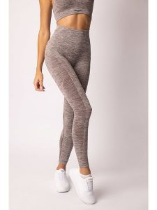 Spaio Legginsy sportowe "Melange" w kolorze jasnobrązowym rozmiar: M. Brązowe legginsy Spaio, m, bez wzorów, z materiału, outdoorowe. Za 152,26 zł.