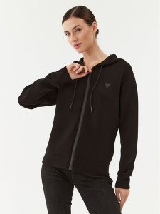 Guess Bluza V3RQ11 K7UW2 Czarny Regular Fit. Czarne bluzy Guess, l, z aplikacjami, z wiskozy, bez kaptura. Za 359,99 zł.