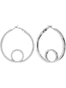 MENTHE À L'O Kolczyki-kreole z kryształami rozmiar: onesize. Szare kolczyki MENTHE À L'O, z kryształem. Za 134,85 zł.