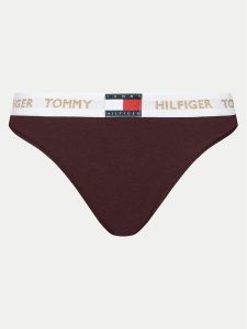 Tommy Hilfiger Stringi UW0UW05655 Bordowy. Czerwone stringi TOMMY HILFIGER, bez wzorów, z bawełny. Za 69,99 zł.