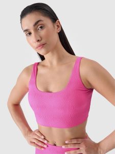 4F Góra od bikini damska - fuksja XS. Czerwone bikini 4f, bez wzorów, z elastanu. W wyprzedaży za 39,99 zł.