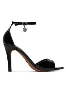 Nine West Sandały S4S16766 Czarny. Czarne sandały Nine West, bez wzorów, z materiału, bez obcasa, na szpilce, bez zapięcia. Za 229,99 zł.