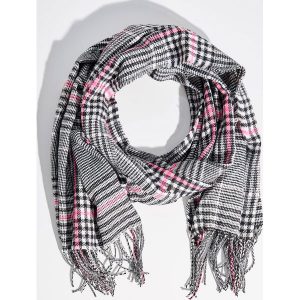 Szalik w kratę - Czarny. Szaliki marki Sinsay. W wyprzedaży za 19,99 zł.