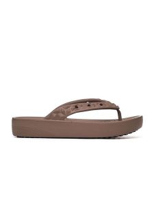 Crocs Japonki "Platform Geometrc" w kolorze jasnobrązowym rozmiar: 34/35. Brązowe klapki Crocs, bez wzorów, z otwartym noskiem, bez obcasa, na platformie. Za 103,45 zł.