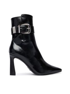 Steve Madden Botki Stashed SM11004780 Czarny. Czarne botki Steve Madden, bez wzorów, ze skóry, bez obcasa, na słupku, bez zapięcia. Za 549,99 zł.