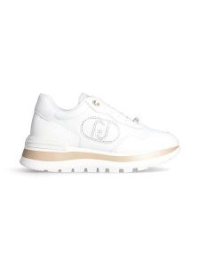 Liu Jo Skórzane sneakersy w kolorze białym rozmiar: 37. Białe trampki Liu Jo, bez wzorów, z materiału, bez zapięcia. Za 329,42 zł.