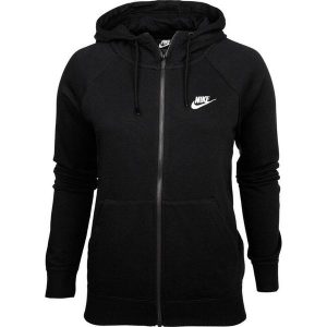 Bluza sportowa damska Nike Essentials Hoodie FZ FLC. Czarne bluzy Nike, bez wzorów, bez kaptura. Za 261,00 zł.