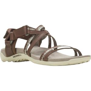 Sandały Turystyczne Lifestyle Damskie Merrell Terran 3 Cush Lattice. Czarne buty trekkingowe Merrell, bez zapięcia. Za 259,99 zł.