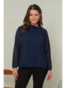 Curvy Lady Bluzka w kolorze granatowym rozmiar: 48/50. Niebieskie bluzki Curvy Lady, bez wzorów, klasyczne, bez kołnierzyka, bez ramiączek. Za 65,99 zł.