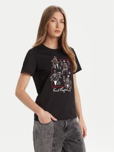 KARL LAGERFELD T-Shirt A3W17099 Czarny Regular Fit. Czarne t-shirty KARL LAGERFELD, xs, bez wzorów, z bawełny, bez kołnierzyka, bez ramiączek. Za 299,99 zł.