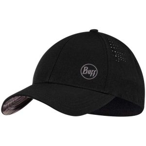Czapka z daszkiem BUFF SUMMIT CAP IKUT. Czarne czapki Buff, bez wzorów, sportowe. W wyprzedaży za 104,93 zł.