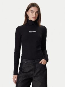 Karl Lagerfeld Jeans Golf A4W17015 Czarny Slim Fit. Czarne golfy Karl Lagerfeld Jeans, bez wzorów, z jeansu. Za 339,99 zł.