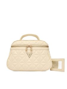 Guess Kosmetyczka PW7567 P6261 Beżowy jasny. Brązowe kosmetyczki Guess, z aplikacjami, ze skóry. Za 184,99 zł.