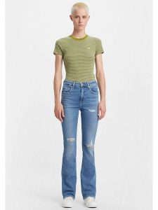 Levi´s Dżinsy "725" - Flare fit - w kolorze niebieskim rozmiar: W30/L34. Niebieskie jeansy z aplikacjami, ze skóry, z podwyższonym stanem. Za 393,45 zł.