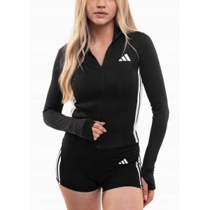 Bluza Damska adidas Rozsuwana Sportowa Treningowa Essentials roz. XS. Czarne bluzy ADIDAS, s, bez wzorów, bez kaptura. Za 206,00 zł.