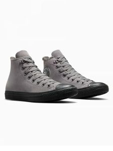 Converse Skórzane sneakersy "Chuck Taylor" w kolorze szarym rozmiar: 41. Szare trampki Converse, bez wzorów, za kostkę, bez zapięcia. Za 297,95 zł.
