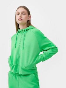 4F Bluza w kolorze zielonym rozmiar: S. Zielone bluzy 4f, s, bez wzorów, bez kaptura. Za 129,99 zł.