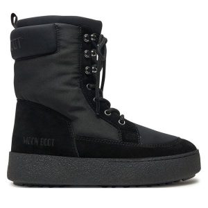 Śniegowce Moon Boot. Czarne buty zimowe Moon Boot, bez obcasa, bez zapięcia. Za 639,99 zł.